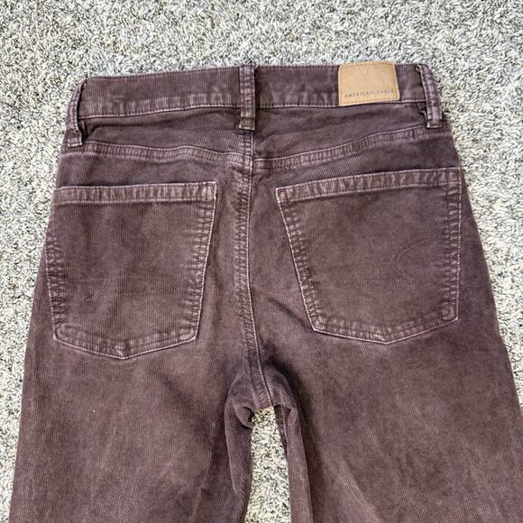 Junior Women’s Brown Corduroy American Eagle Pants 90's Straight Size Reg 0 - Picture 7 of 11